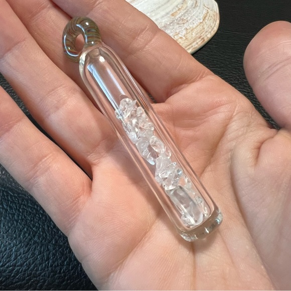 Rainbow Loop Quartz Filled Hollow Pendant - Picture 4 of 5